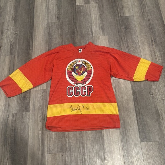 Other - Vintage Sergei Makarov CCCP Signed Autographed Hockey Jersey Russia Soviet Union